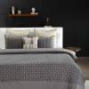 Standford  Cotton Dark Grey Quilted bedspread