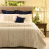 Link Ivory Indigo Cotton Quilted Bedspread