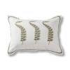 Fern Leaves Cotton Ivory green Cushion cover