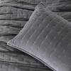 Tucked Cotton Velvet Grey Quilted Bedspread