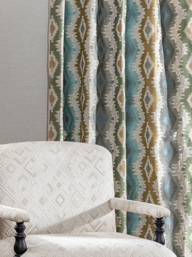 EMBROIDERED FABRIC INAYAT SLATE GREY