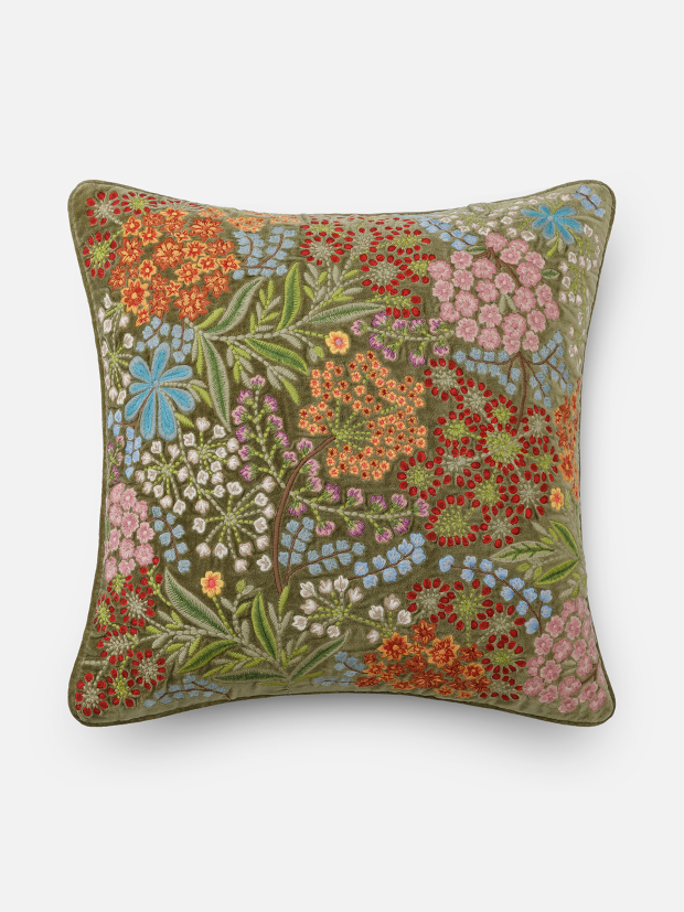 DISTY FLORAL GREEN CUSHION COVER 46 X 46 CM