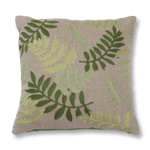 Botanica All Over Linen Natural Green Cushion Cover