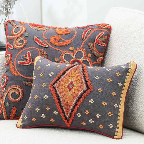 Arib Charcoal Cotton Cushion Cover