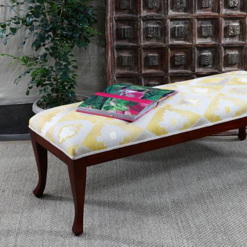 Patrick Yellow Woven Upholstered Bench