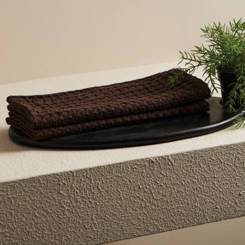 Beehive Bamboo Textured Waffle Peat Cotton Hand Towel
