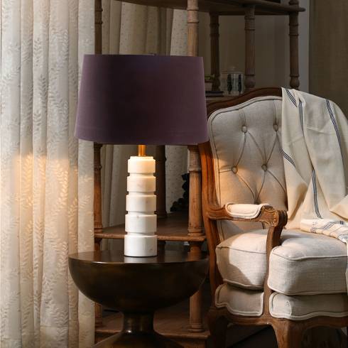 Fraser Brown and White Marble Table Lamp