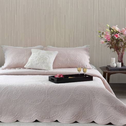 Timeless Cotton Powder Pink Quilted Bedspread