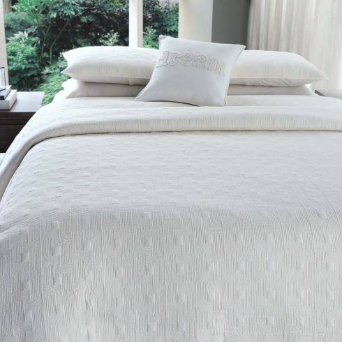 Maze Ivory Cotton Bedspread