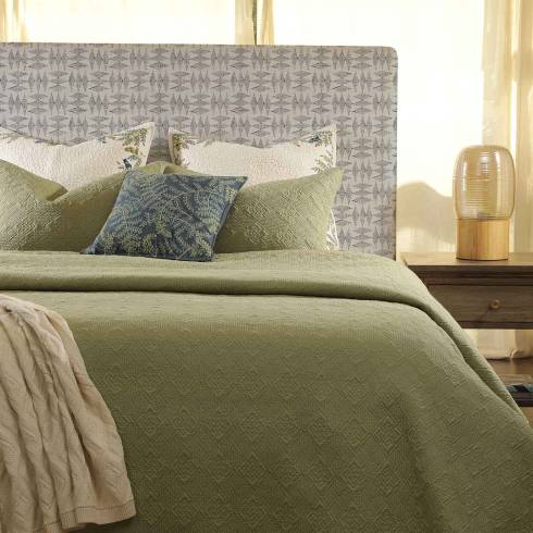 Kites Cotton Olive Quilted Bedspread