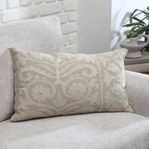 Maeva Bold Natural Ivory Cotton Cushion Cover 