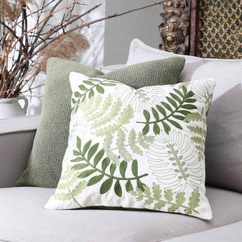 Botanica All Over Ivory Green Cushion Cover