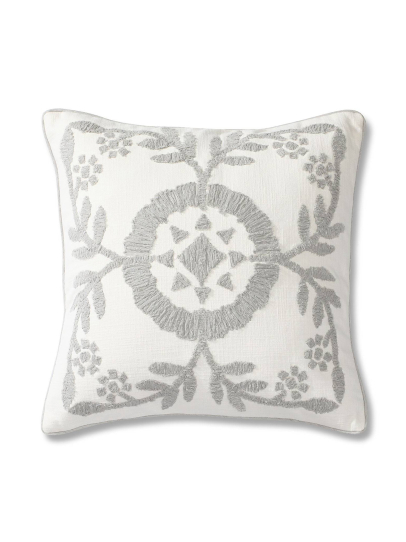MELCO IVORY GREY CUSHION COVER 46 X 46 CM