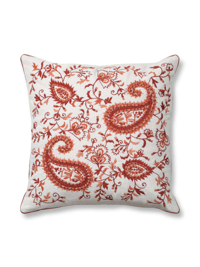 JAMAWAR BOOTA RUST, CUSHION COVER 46 X 46 CM