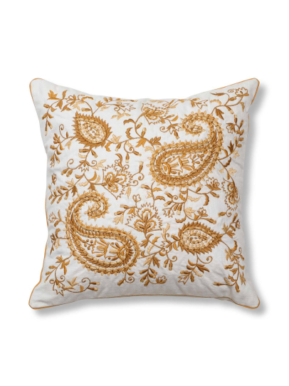 JAMAWAR BOOTA MUSTARD CUSHION COVER 46 X 46 CM