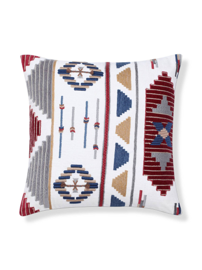 AZTEC SQUARE IVORY MULTI CUSHION COVER 46 X 46 CM