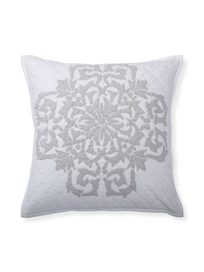 ARIDI APPLIQUE LT IVORY LIGHT GREY CUSHION COVER 46 X 46 CM