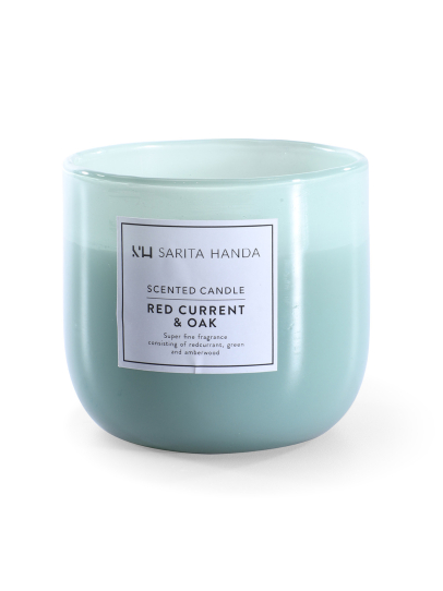RED CURRENT & OAK SCENTED JAR CANDLE WITHOUT LID-L (BLUE)