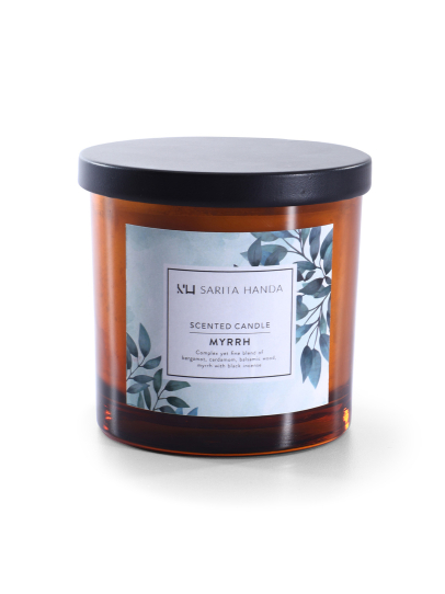 MYRRH SCENTED JAR CANDLE WITH LID-L