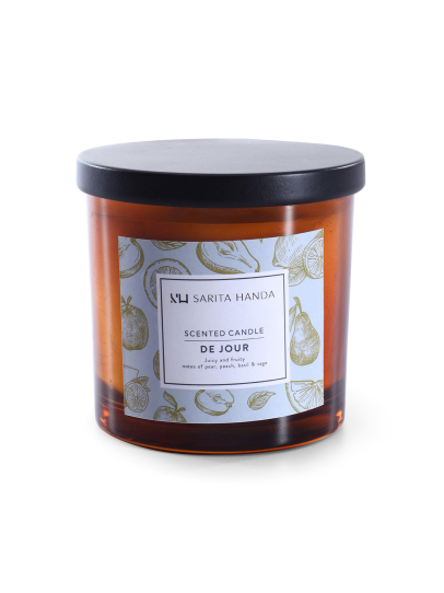 DE JOUR SCENTED JAR CANDLE WITH LID-L