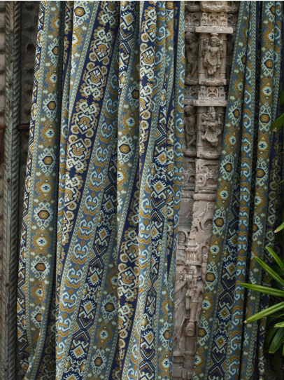 PRINTED FABRIC FEZ BLUE