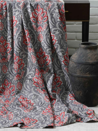 EMBROIDERED FABRIC DAYNA CORAL