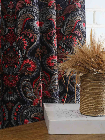 EMBROIDERED FABRIC SARMAYA POSTER RED