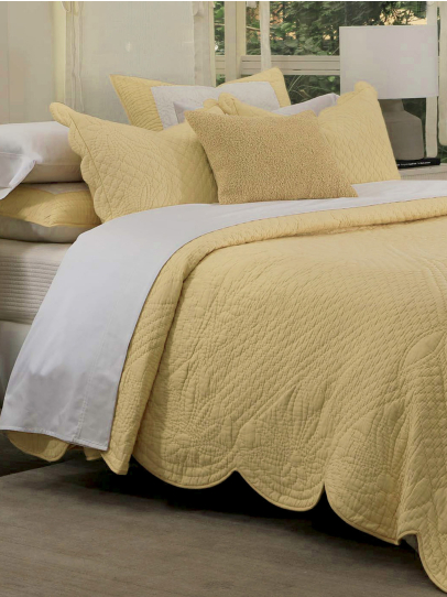 FLORINA YELLOW QUILTED BEDSPREAD 239 X 259 CM