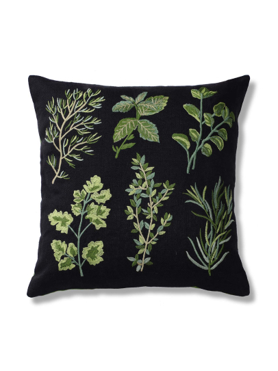 BOTANICA 6 BLACK GREEN CUSHION COVER 46 X 46 CM
