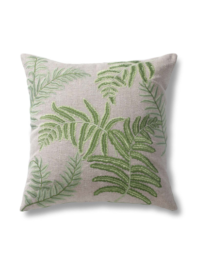 BOTANICA LEAVES NATURAL GREEN CUSHION COVER 46 X 46 CM