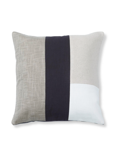 GEO LINEAR BEIGE CHARCOAL CUSHION COVER 46 X 46 CM