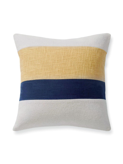 GEO HORIZONTAL AMBER BLUE CUSHION COVER 46 X 46 CM