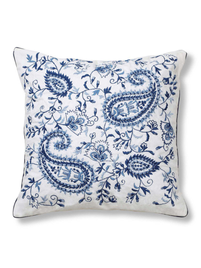 JAMAWAR BOOTA BLUE CUSHION COVER 46 X 46 CM