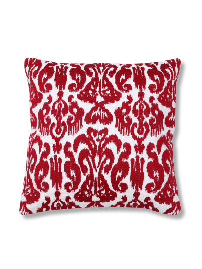 IKHAT IVORY MAROON CUSHION COVER 46 X 46 CM