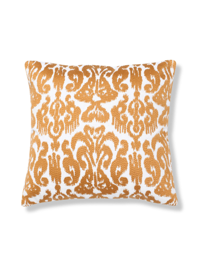 IKHAT IVORY MUSTARD CUSHION COVER 46 X 46 CM