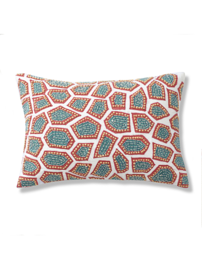 ABSTRACT TILES IVORY MULTI CUSHION COVER 36 X 51 CM