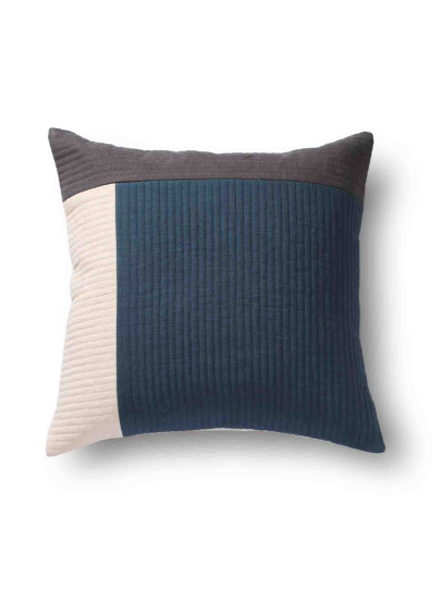 PARALLEL PRUSSIAN CHARCOAL CUSHION COVER 46 X 46 CM