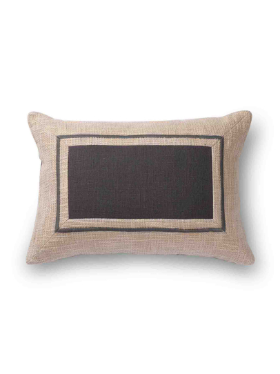 FRAME BEIGE CHARCOAL CUSHION COVER 36 X 51 CM