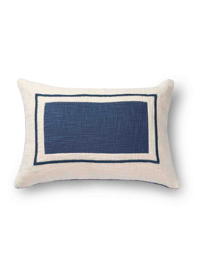 FRAME IVORY BLUE CUSHION COVER 36 X 51 CM