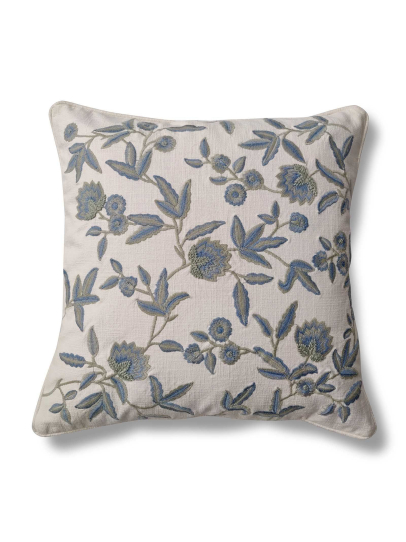 SUMMER VINE IVORY BLUE CUSHION COVER 46 X 46 CM