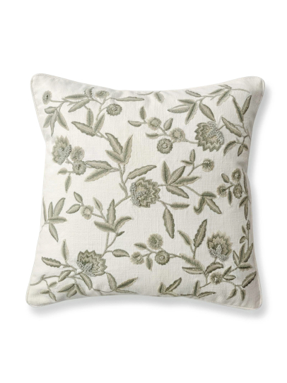 SUMMER VINE IVORY GREEN CUSHION COVER 46 X 46 CM