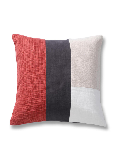 GEO LINEAR RUST CHARCOAL CUSHION COVER 46 X 46 CM
