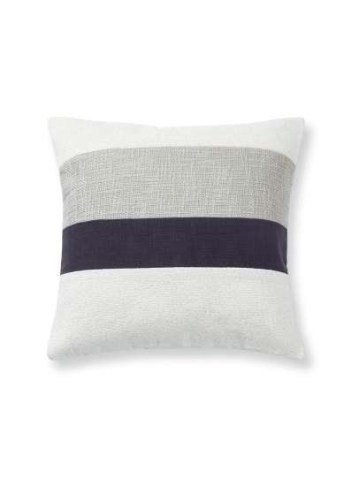 GEO HORIZONTAL BEIGE CHARCOAL CUSHION COVER 46 X 46 CM