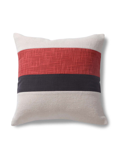 GEO HORIZONTAL RUST CHARCOAL CUSHION COVER 46 X 46 CM
