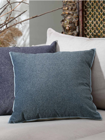 BENE VELVET CADET BLUE CUSHIONS 46 CM x 46 CM (18 IN x 18 IN)