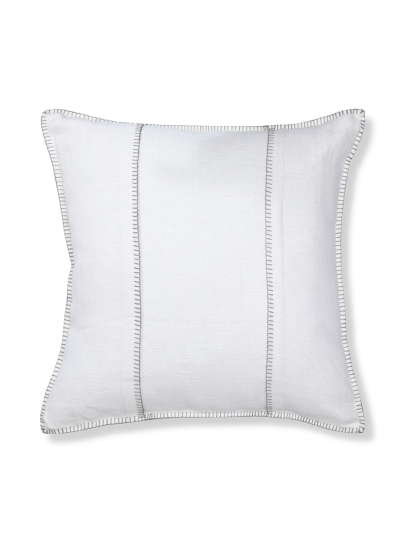 BLANKET STITCH IVORY GREY CUSHIONS 51 CM x 51 CM (20 IN x 20 IN)