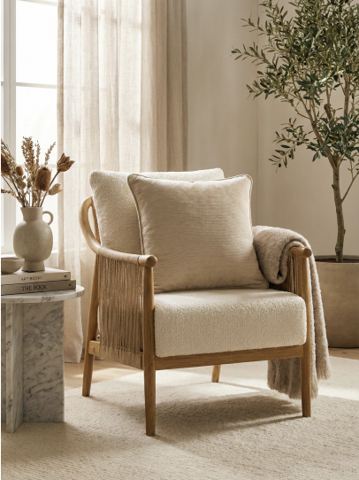 SOLID CHENILLE IVORY CUSHIONS 46 CM x 46 CM (18 IN x 18 IN)