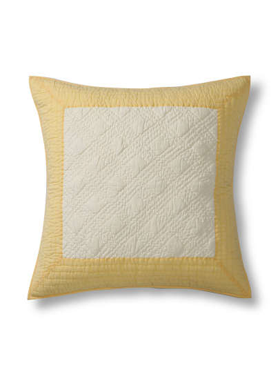 CONTRAST BORDER IVORY BUTTERCUP YELLOW EURO 66 CM x 66 CM (26 IN x 26 IN)