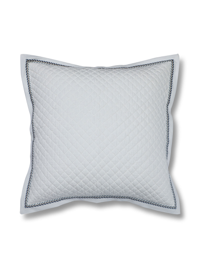 FRENCH RIBBON IVORY BLUE EURO 66 CM x 66 CM (26 IN x 26 IN)