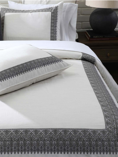 HAVEN IVORY GREY DUVET COVER 239 CM x 259 CM (94 IN x 102 IN)